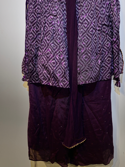 Image of Georgette Silk Bandhni Traditional 3 Piece
