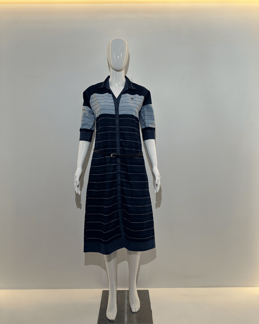 Stripe Denim Mindy Dress with Belt