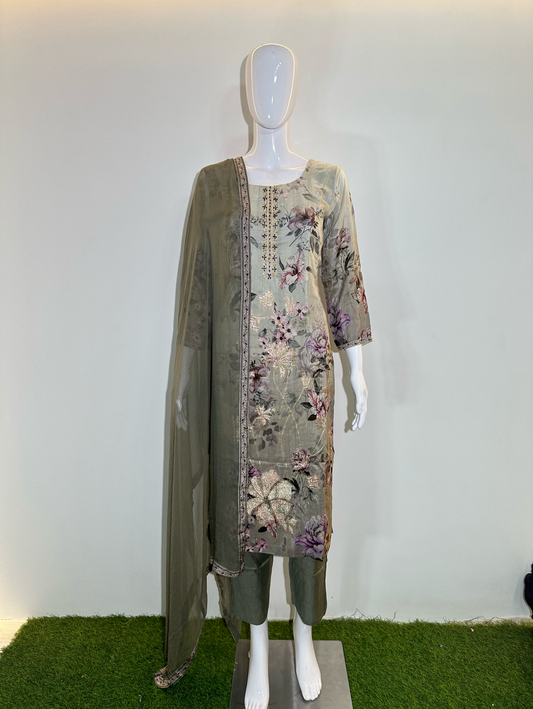 Pure Crepe with work Kurti Set