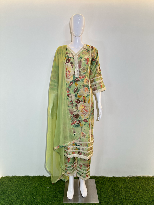 Pure Muslin with work Kurti Set