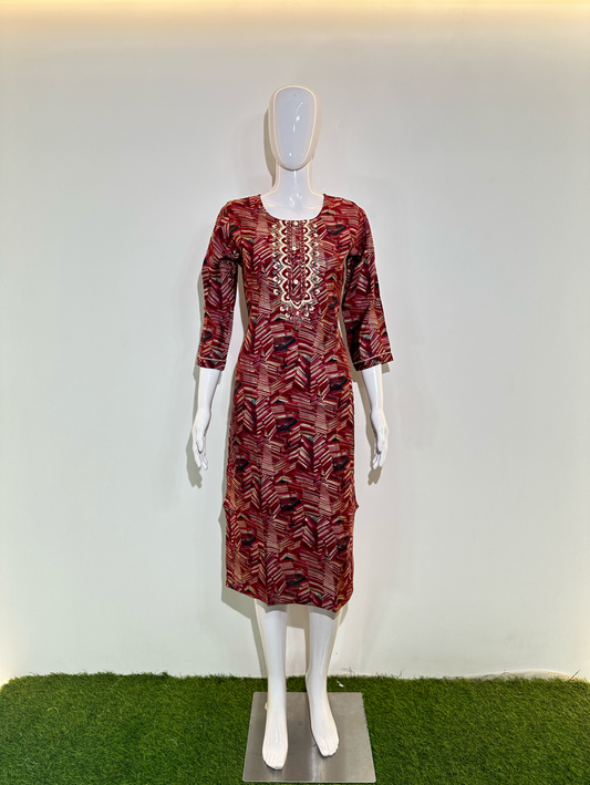 Muslin Straight Kurti - 1 Piece