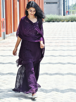 Image of Georgette with Embroidery 3 Piece Sharara set