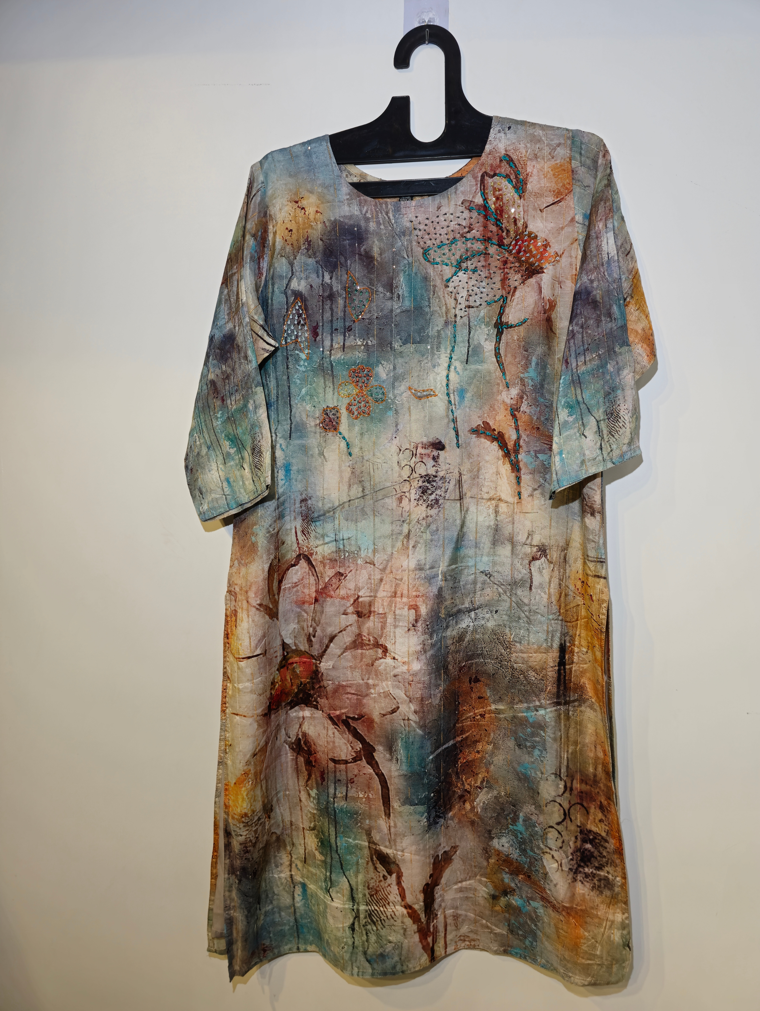 Designer Muslim SIlk Straight Kurti