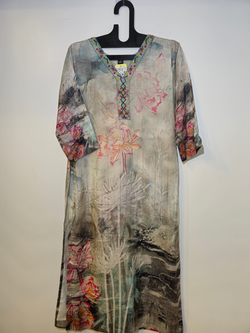 Image of Designer Muslim SIlk Straight Kurti