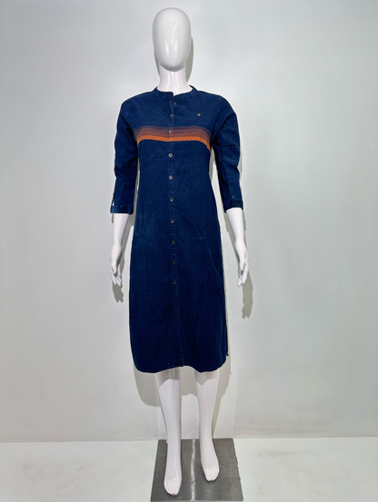 Straight Denim with Stripe Print Kurti