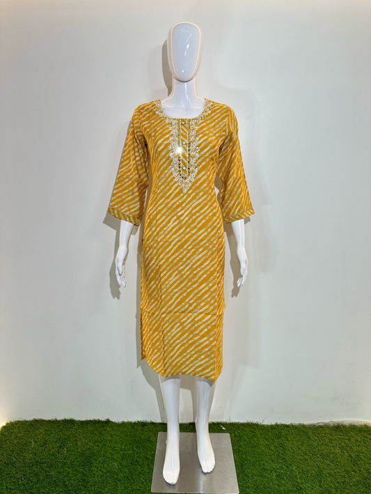 Muslin Straight Kurti - 1 Piece