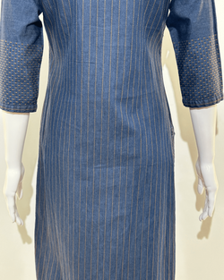 Image of Tux Denim Kurti with Thread work