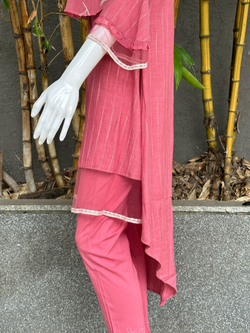 Image of Rayon Slub 3 Piece with Scarf & Lycra Pant
