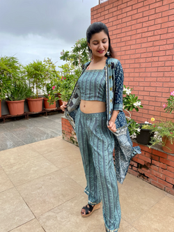 Image of Muslin 3 Piece Coords with work