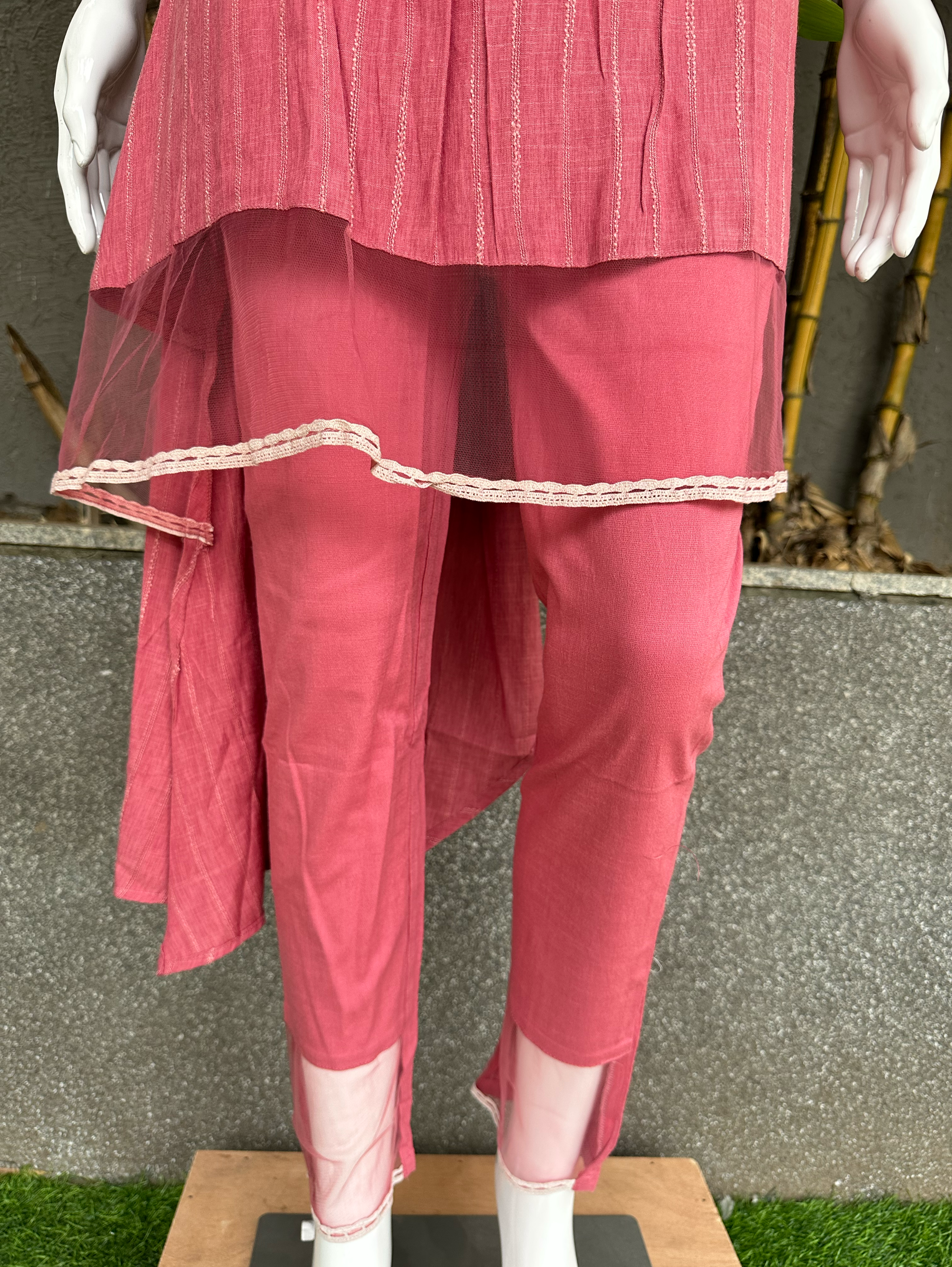 Rayon Slub 3 Piece with Scarf & Lycra Pant