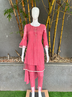 Image of Rayon Slub 3 Piece with Scarf & Lycra Pant