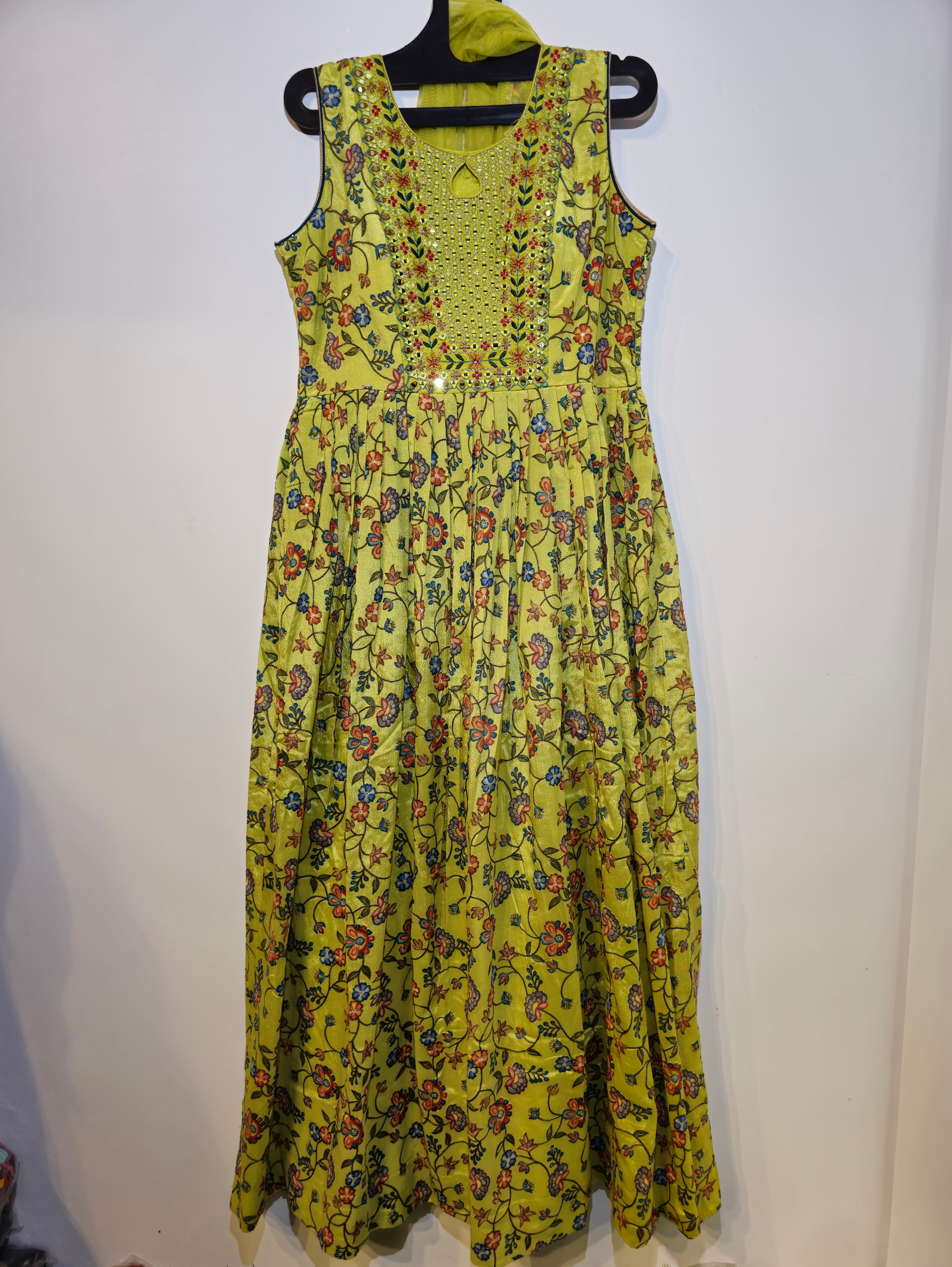 Pure Muslin Gown with Premium work