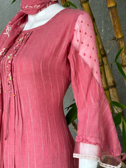 Image of Rayon Slub 3 Piece with Scarf & Lycra Pant