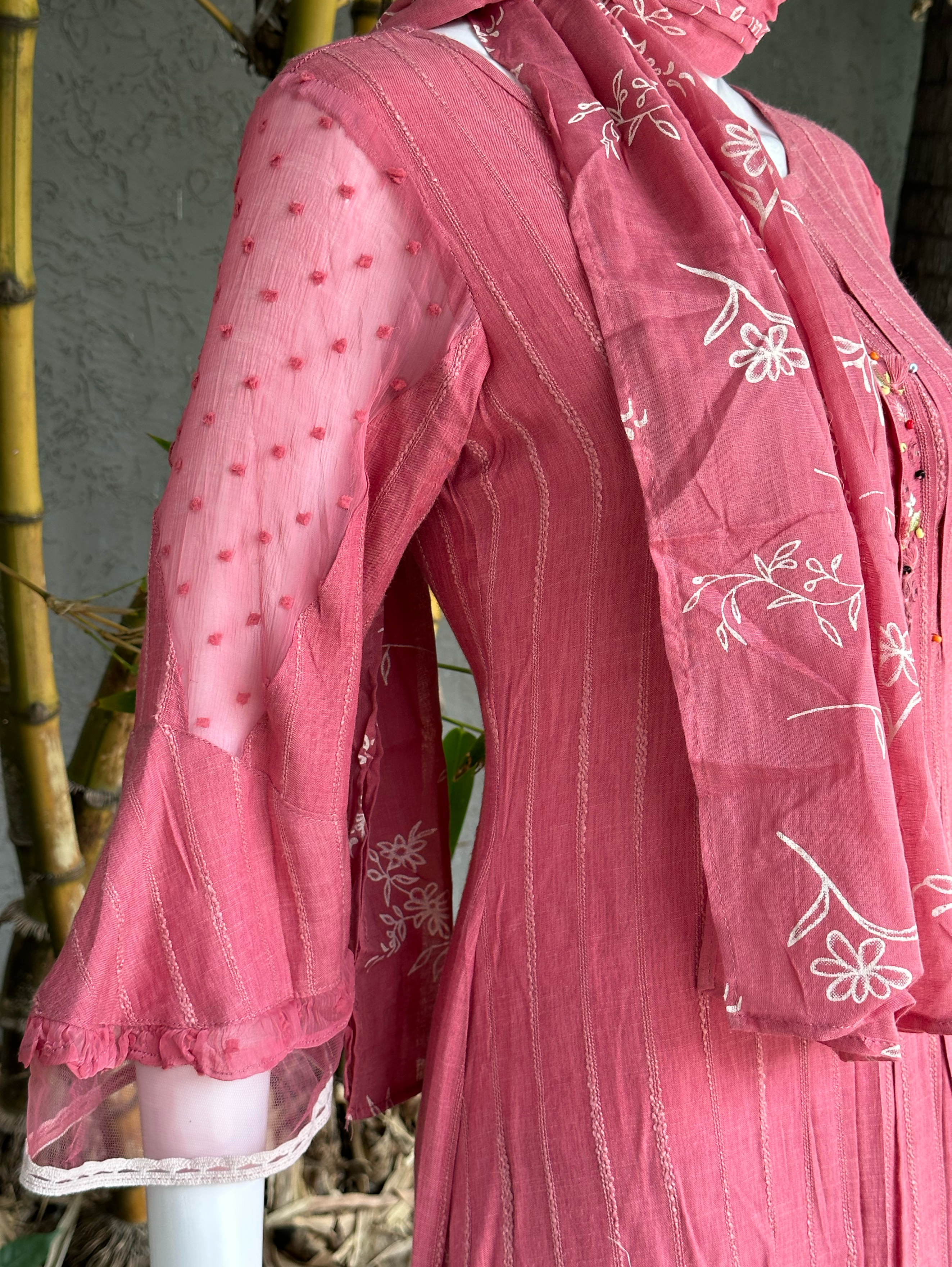 Rayon Slub 3 Piece with Scarf & Lycra Pant