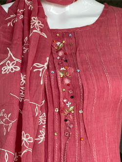 Image of Rayon Slub 3 Piece with Scarf & Lycra Pant