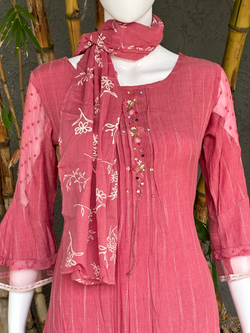 Image of Rayon Slub 3 Piece with Scarf & Lycra Pant