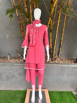 Image of Rayon Slub 3 Piece with Scarf & Lycra Pant