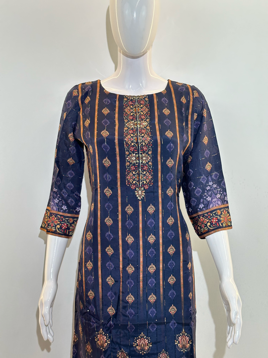 Muslin Sequence with Digital print Kurti