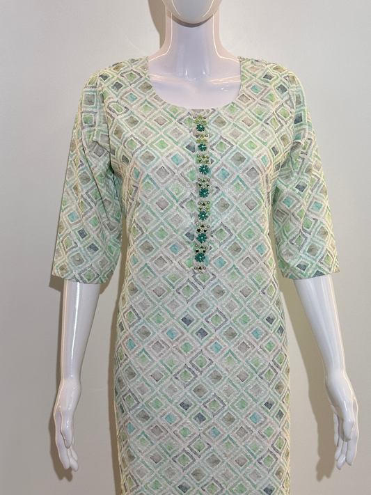 Lucknow Cotton 3 Tone Shaded Kurti