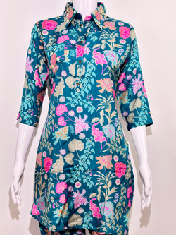 Image of Muslin Hand work Coord Set - Collar Embroidery