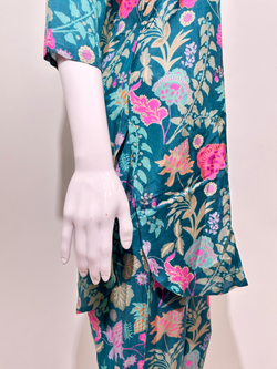 Image of Muslin Hand work Coord Set - Collar Embroidery