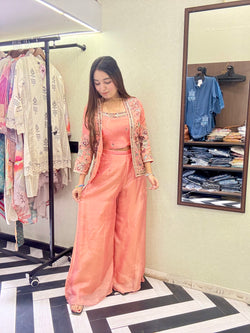 Image of Pure Shimmer Indo-Western Style 3 Piece