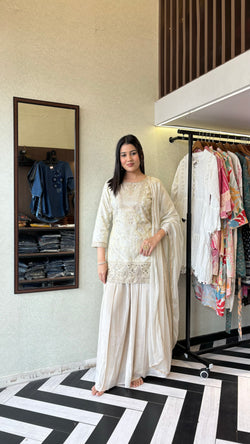 Image of Pure Georgette 3 Piece with Hand work