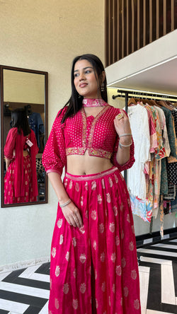 Image of Pure Silk Designer 2 Piece with Hand work